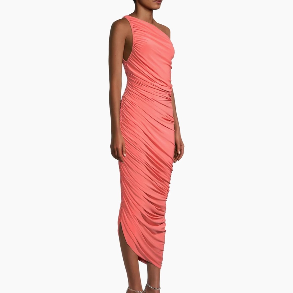 NORMA KAMALI DIANA RUCHED ONE-SHOULDER DRESS    NWOT - Picture 5 of 14